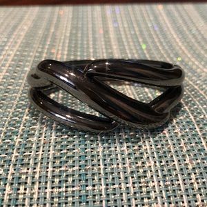 Bracelet- gun metal with hinged closure